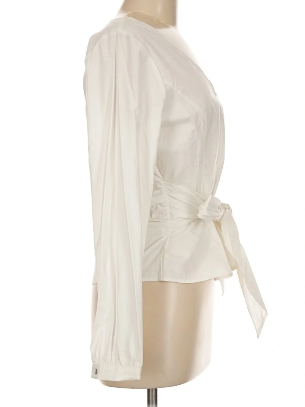 The Cutest Jane and Delancey White V-Neck Tie-Waist Blouse - Picture 3 of 5
